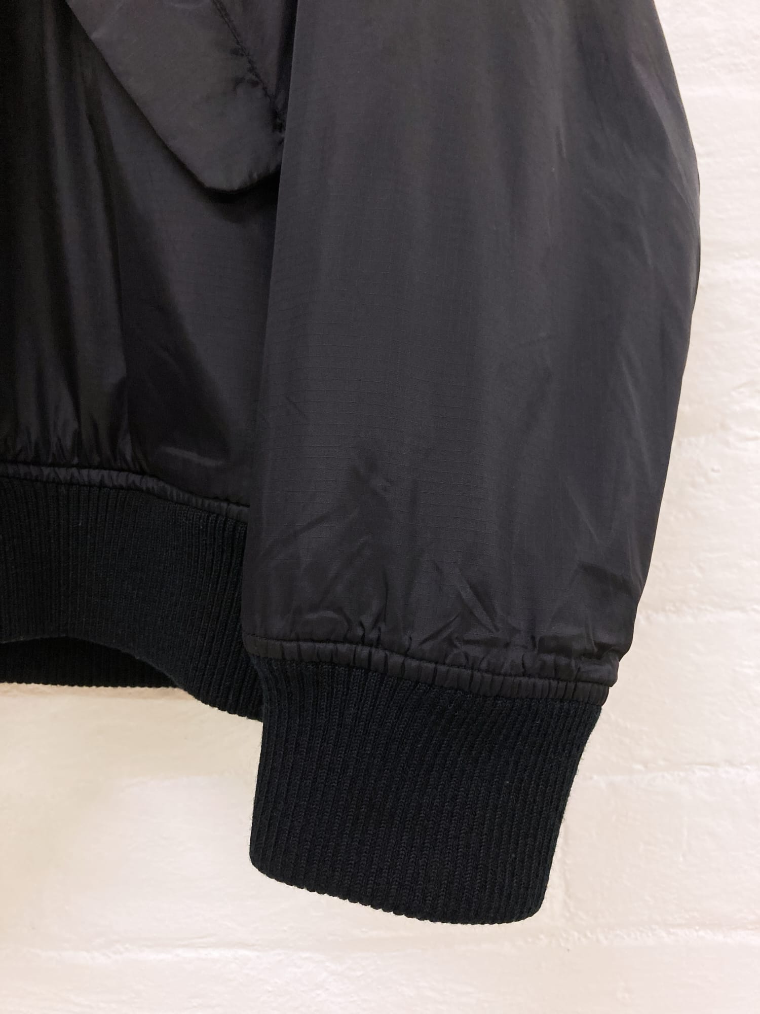 Yohji Yamamoto Y’s for living black nylon fleece lined bomber jacket