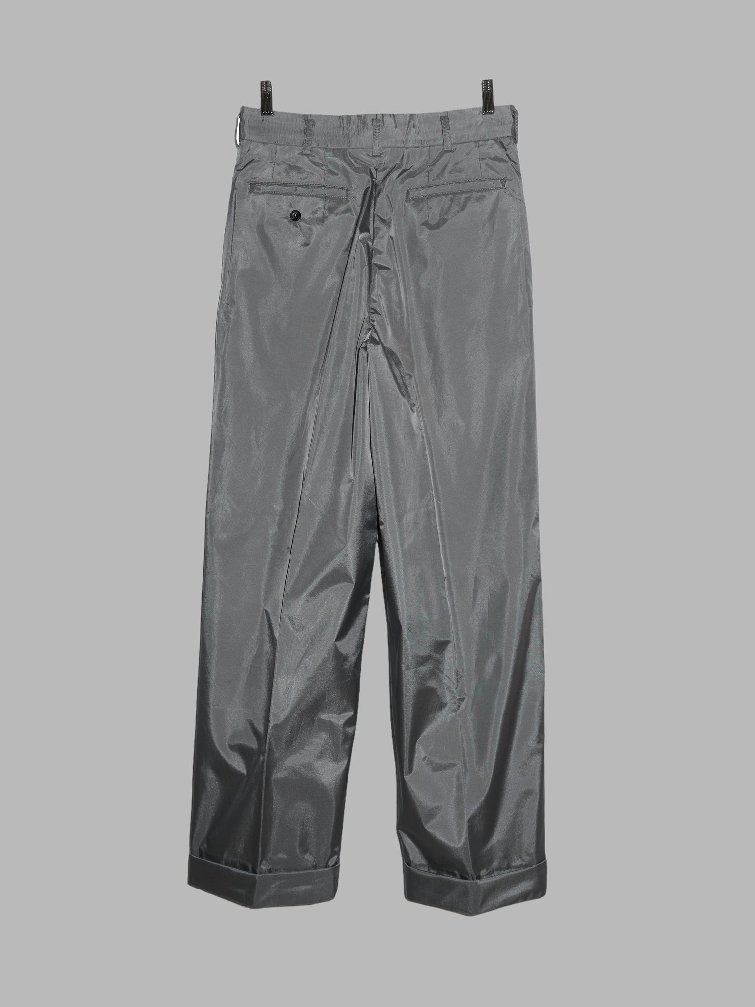 Comme des Garcons Homme 1996 silver pleated wide leg trousers - S