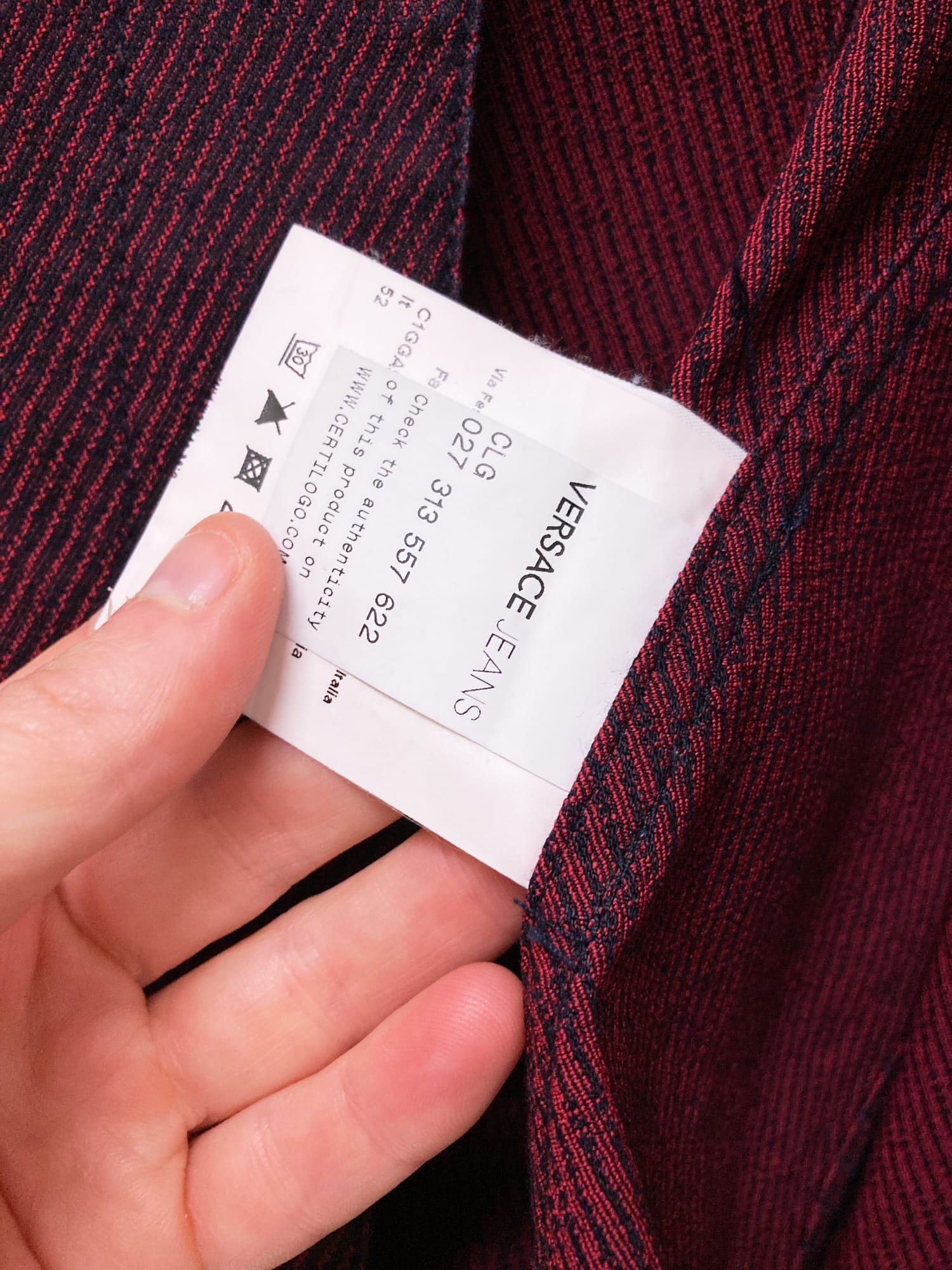 Versace Jeans purple cotton blend stud detail trucker jacket - size 52