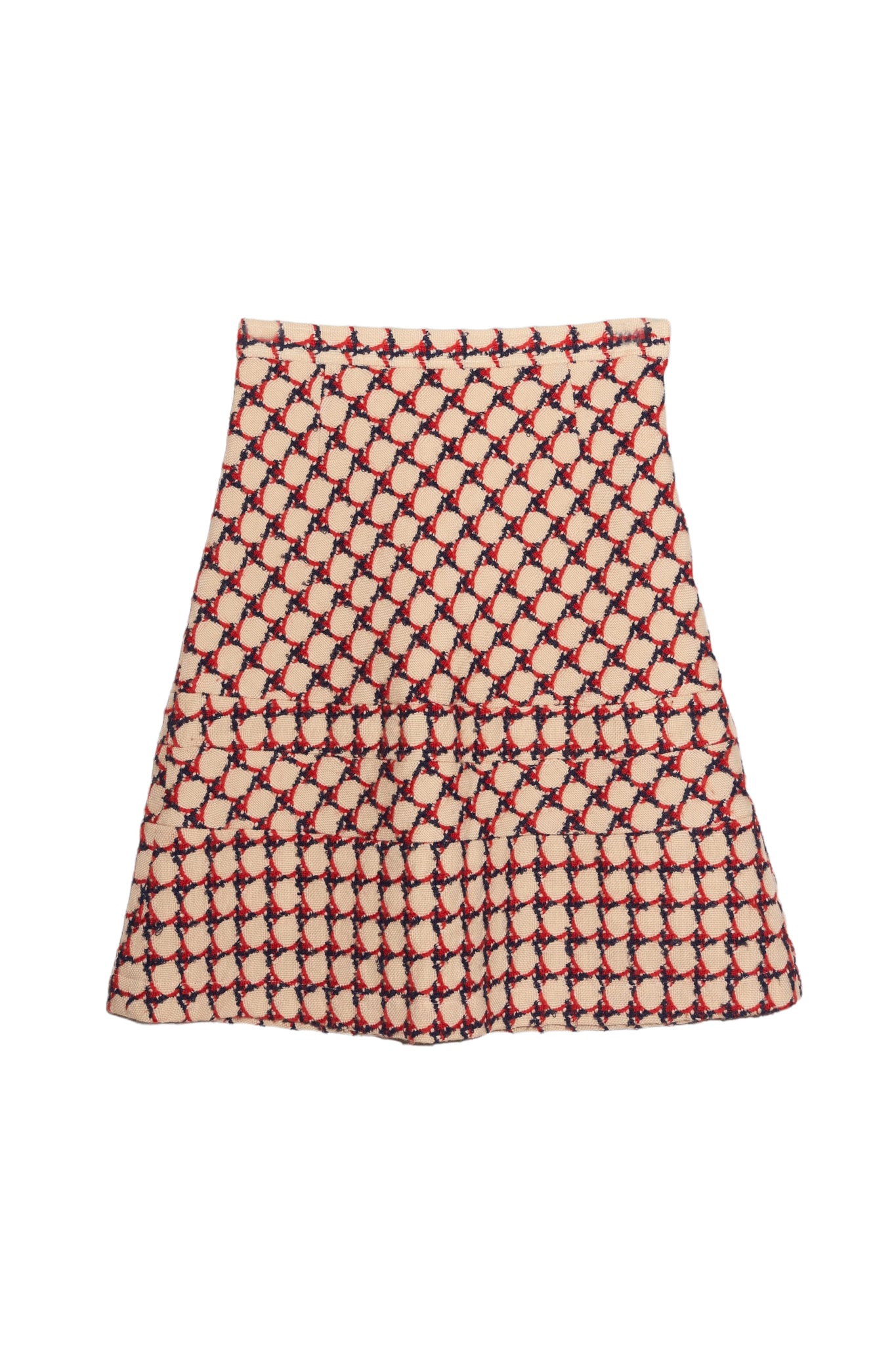 Junya Watanabe Comme des Garcons AW2001 cream circle pattern wool panelled skirt