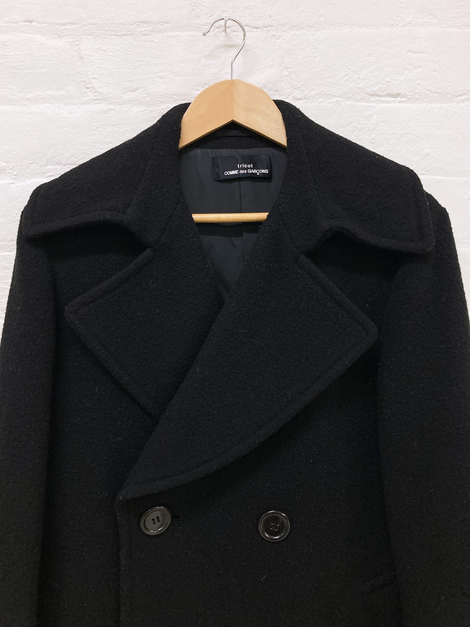 Tricot Comme des Garcons AW1996 black wool melton big lapel