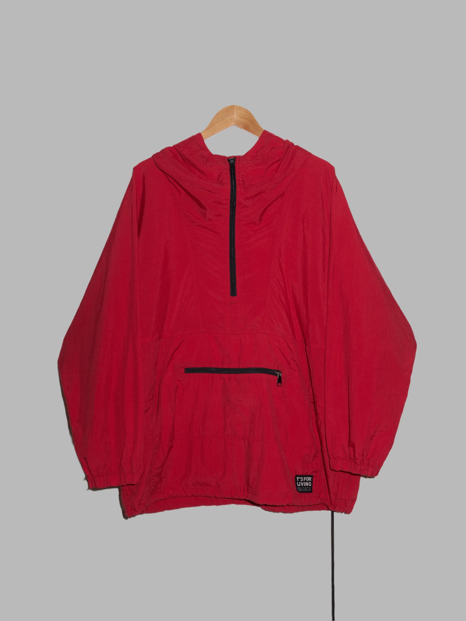 Y's for living Yohji Yamamoto red nylon hooded pullover parka