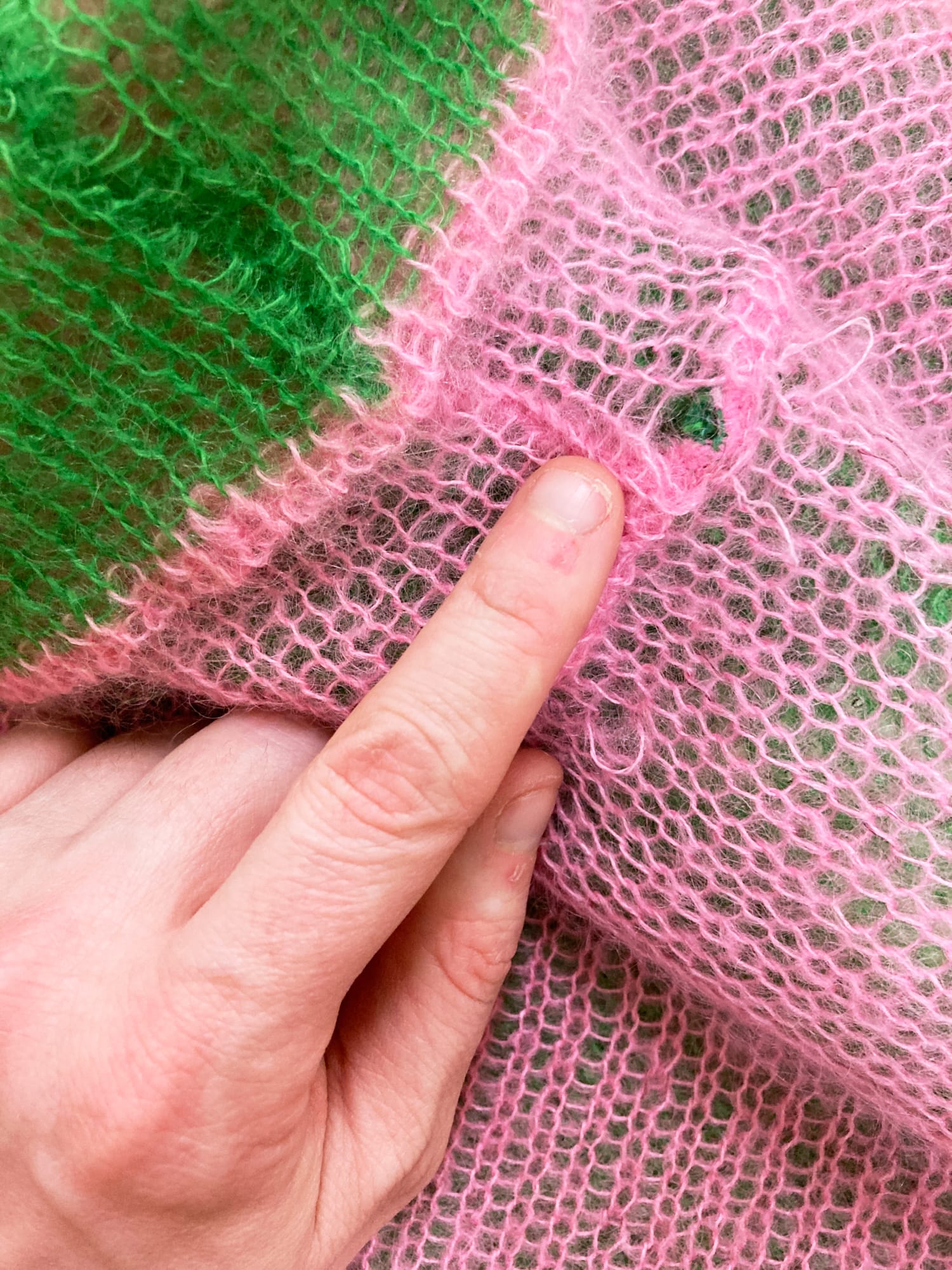Junya Watanabe Comme des Garcons 1999 pink green reversible