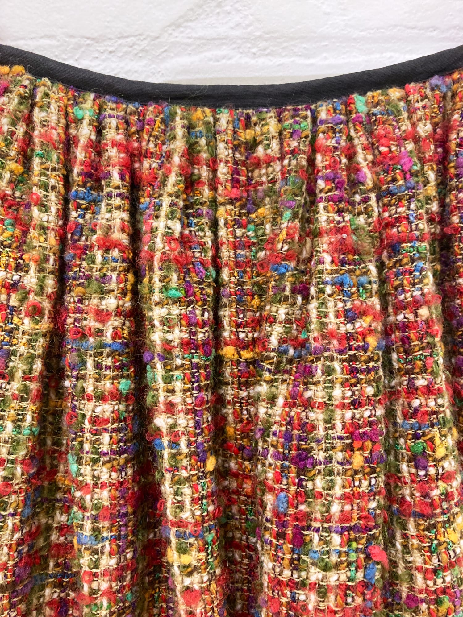 Junya Watanabe Comme des Garcons AW2000 multicolour wool boucle flared skirt S M