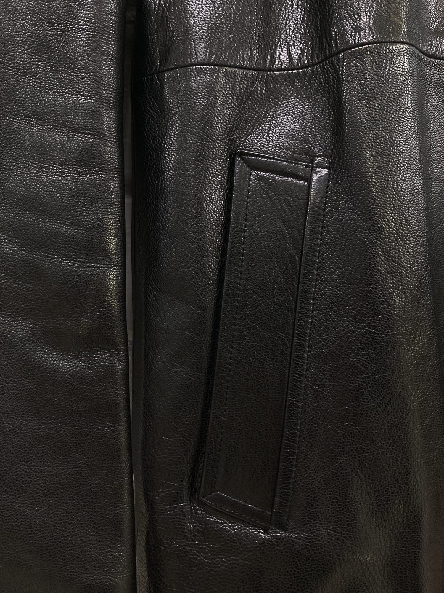 Christophe Lemaire 1990s black leather zipped coat