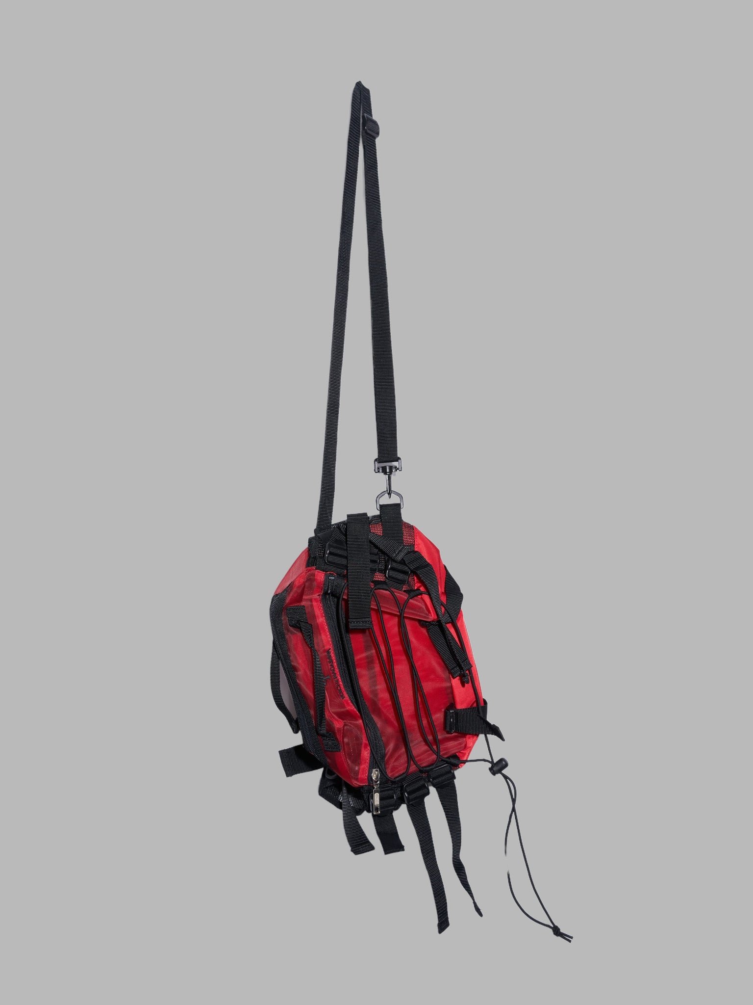 Yoichi Nagasawa 1990s red nylon mesh backpack waist bag