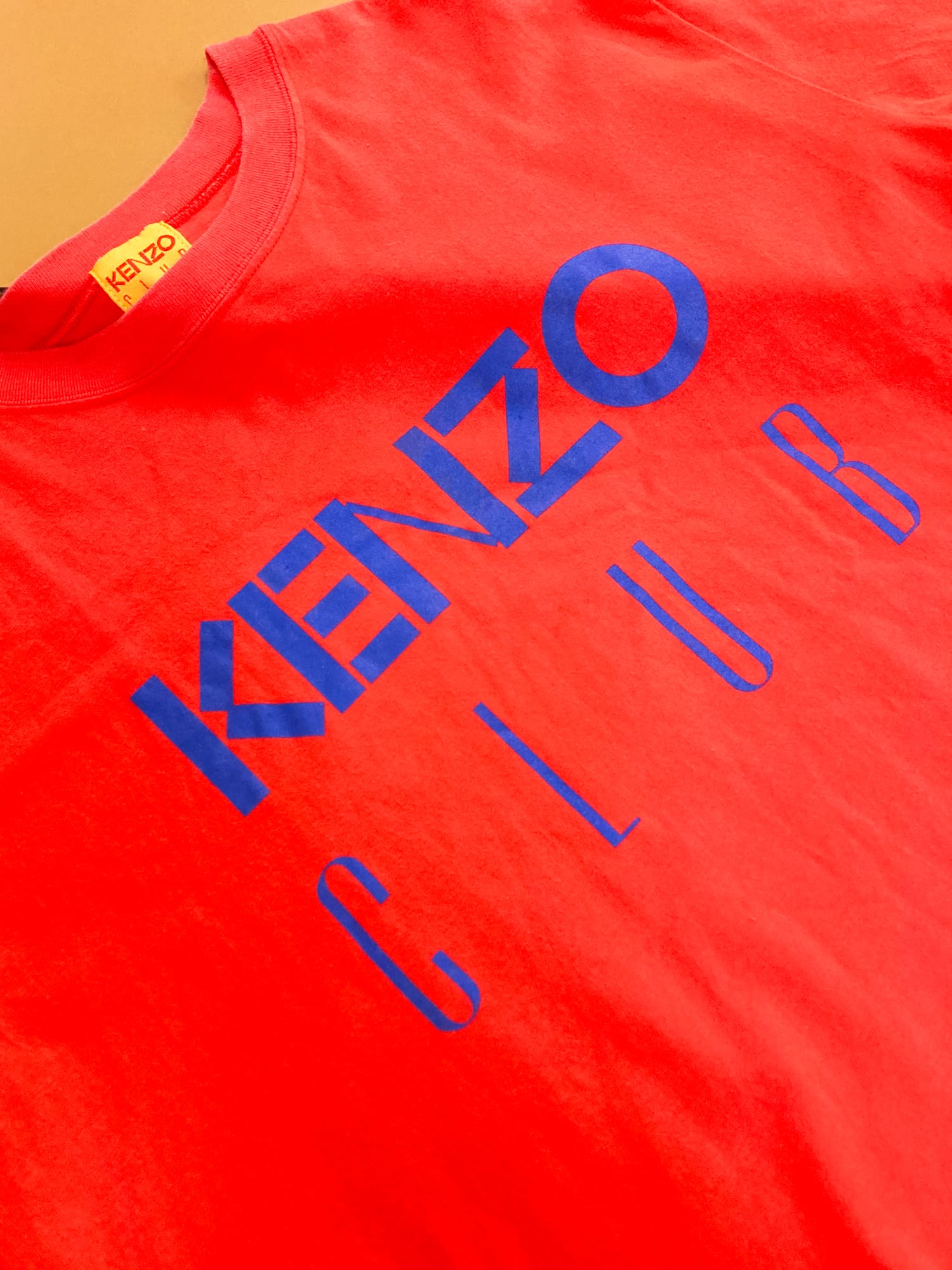 Kenzo Club 1990s orange cotton logo t-shirt