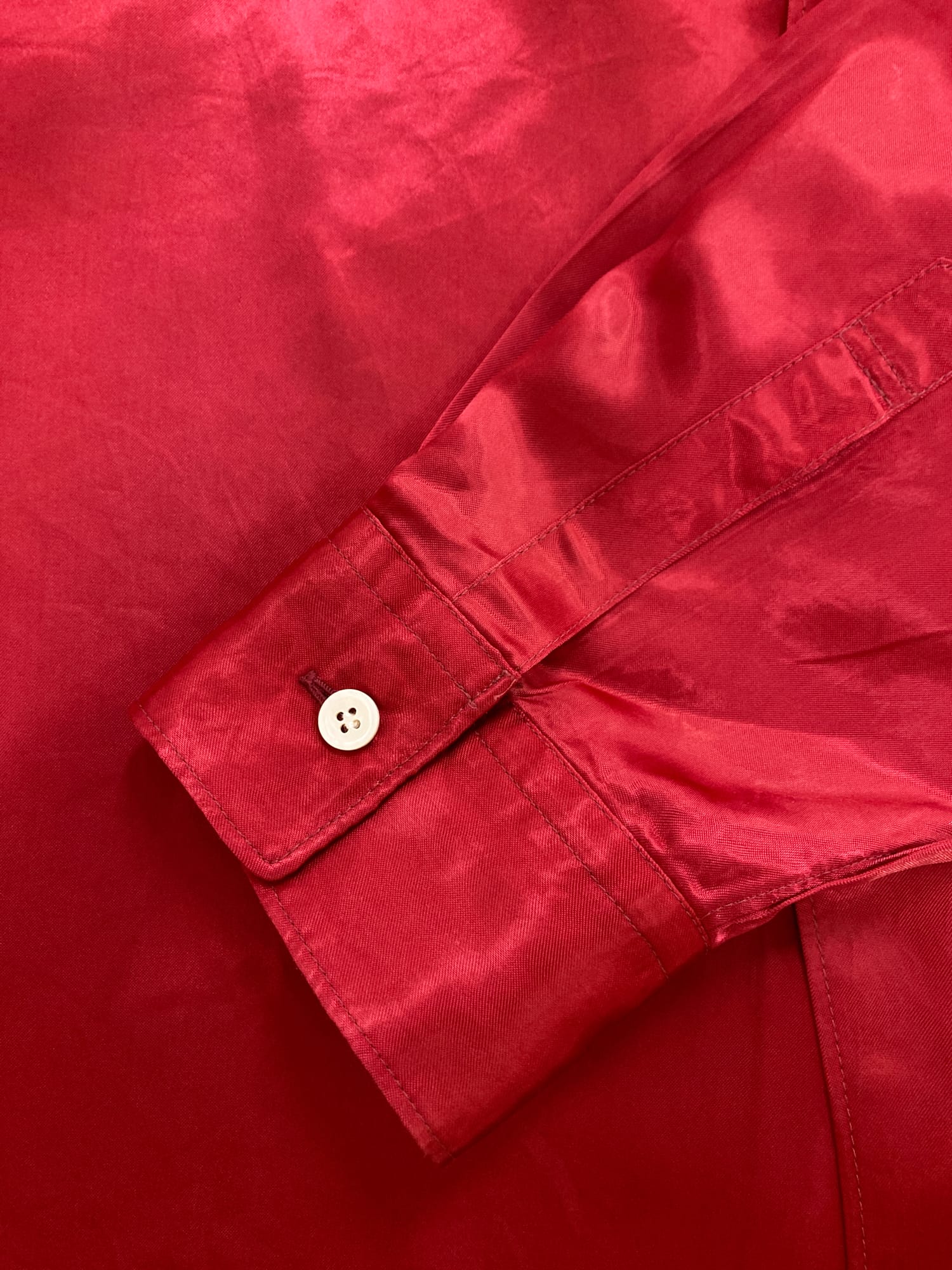 Comme des Garcons SS1995 red cupra satin shirt