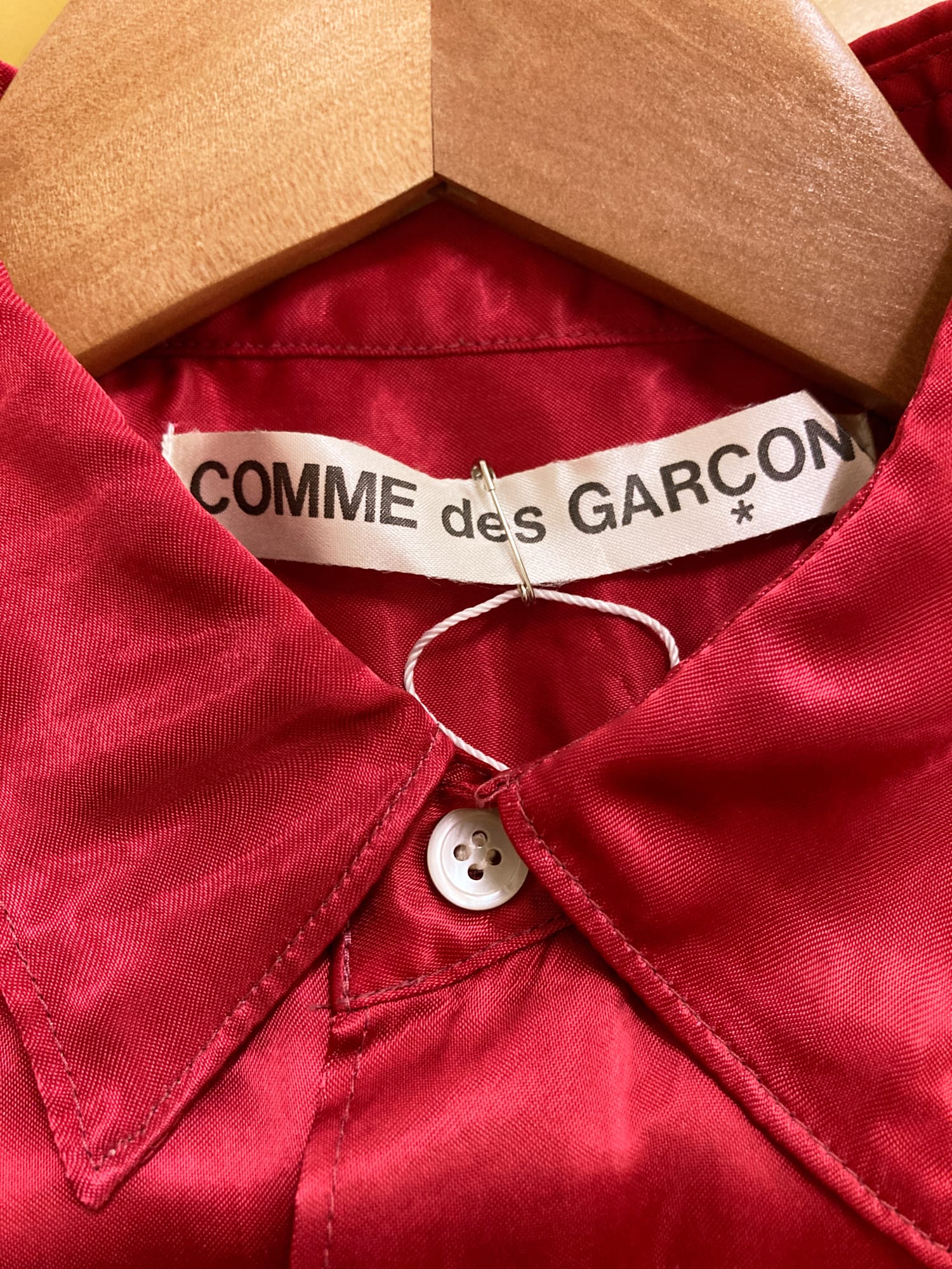 Comme des Garcons SS1995 red cupra satin shirt – Filter store