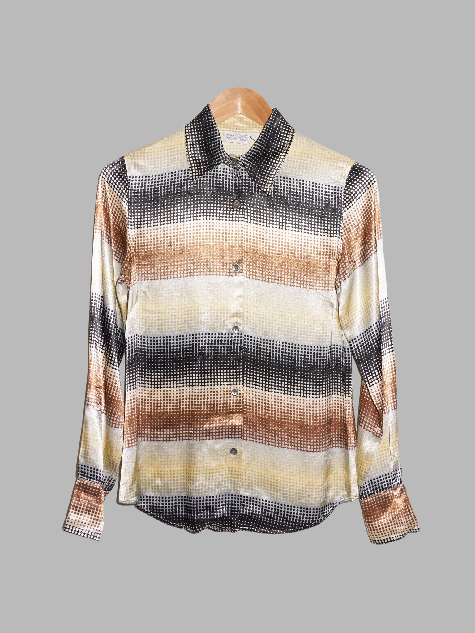Patrick Cox Willbe 1990s multicolour spotted viscose satin shirt - S