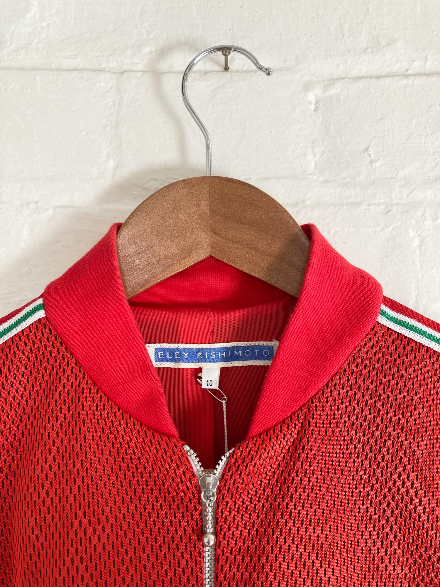 Eley Kishimoto red polyester mesh italian flag colour zip jacket - size 10