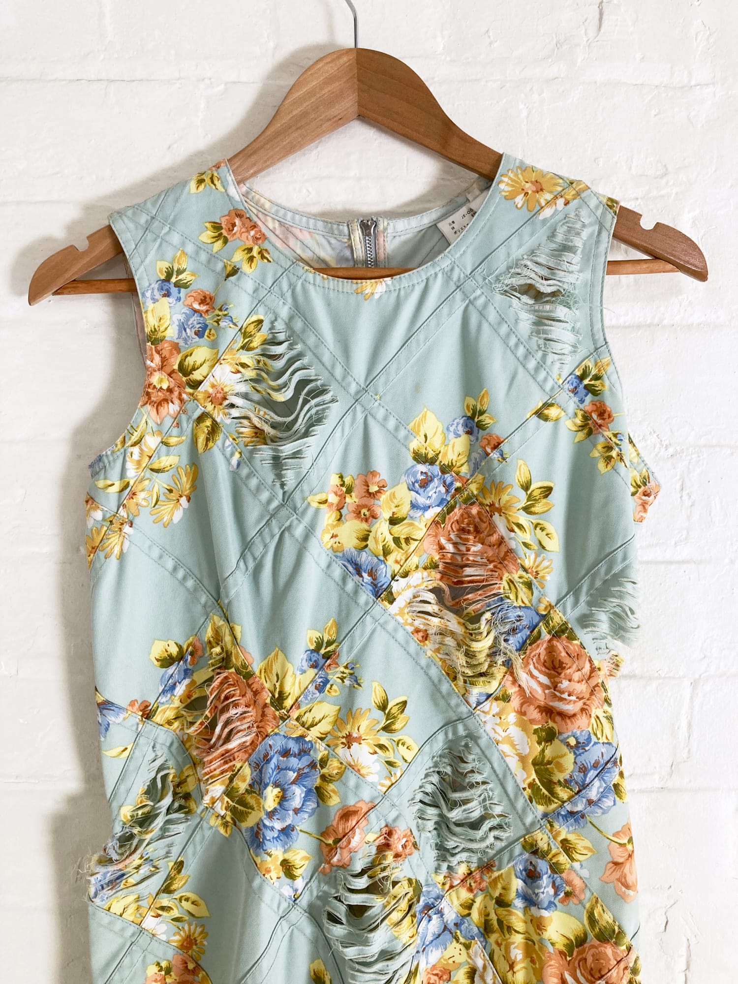 Junya Watanabe spring 2002 distressed floral sleeveless