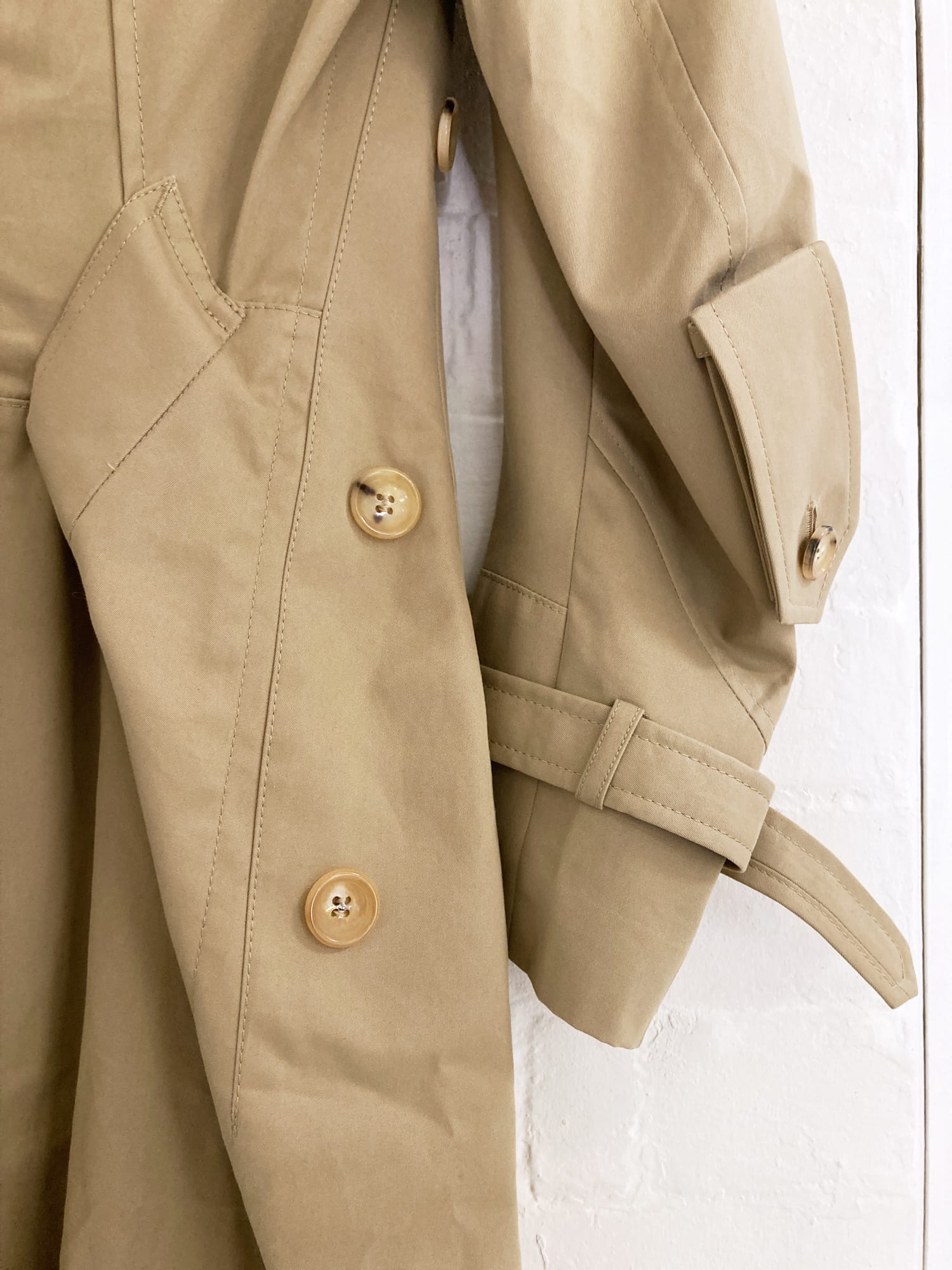 Junya Watanabe Comme des Garcons spring 2006 beige cotton open trench coat - S