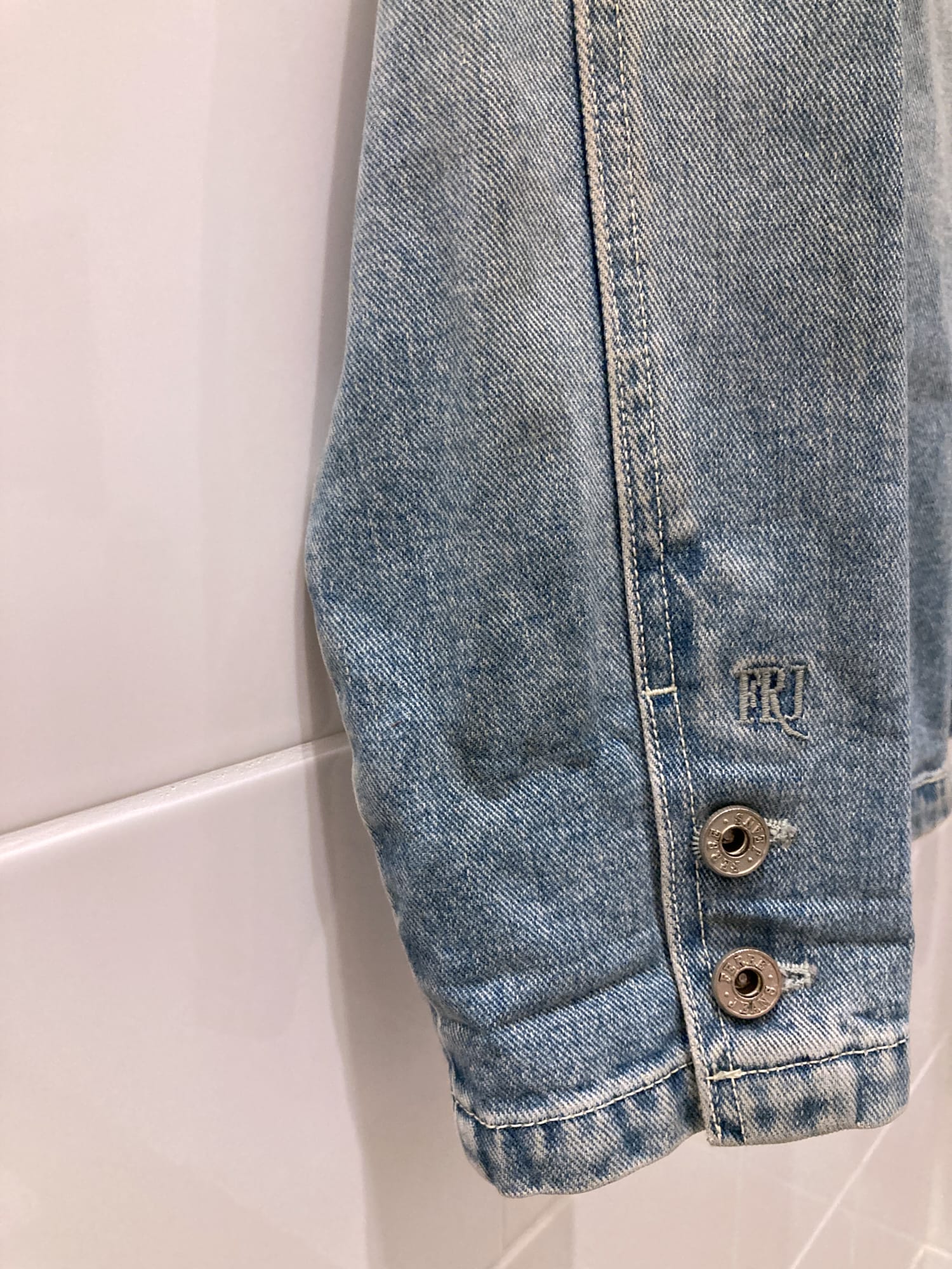 Gianfranco Ferre Jeans 1990s faded washed blue panelled denim jacket