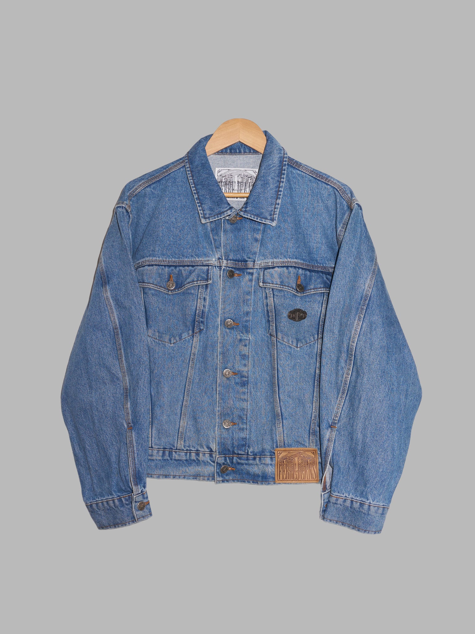 Gianfranco Ferre Jeans 1990s washed blue denim trucker jacket