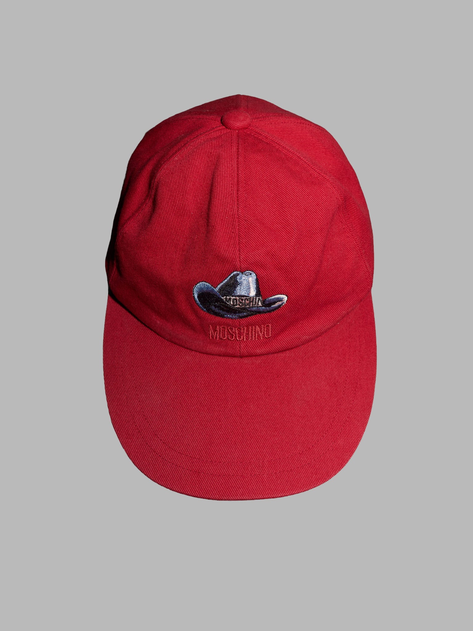 Moschino Cheap and Chic 1990s red adjustable embroidered cowboy hat baseball cap