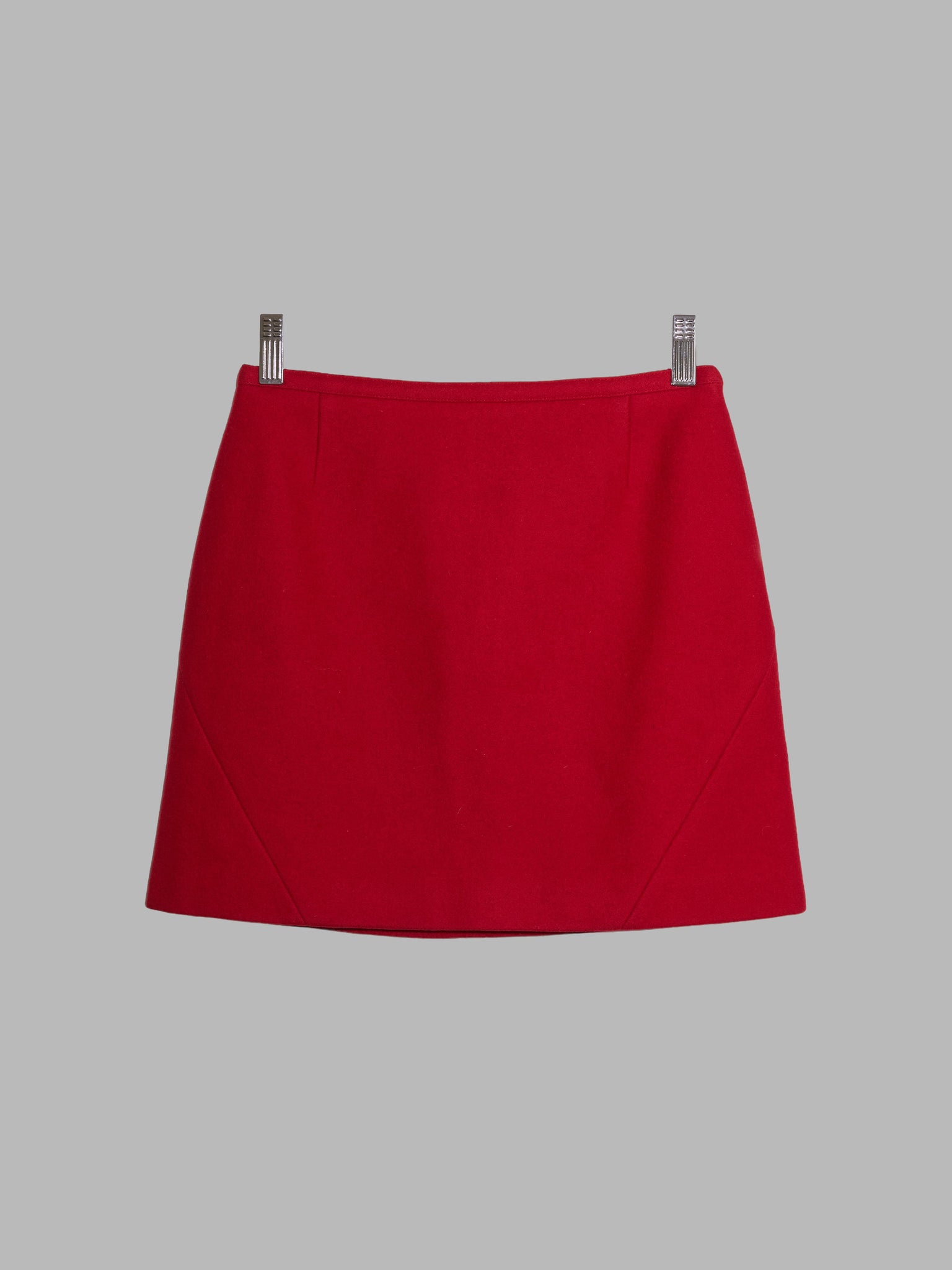 Miu Miu 1990s red melton wool miniskirt - size IT 38
