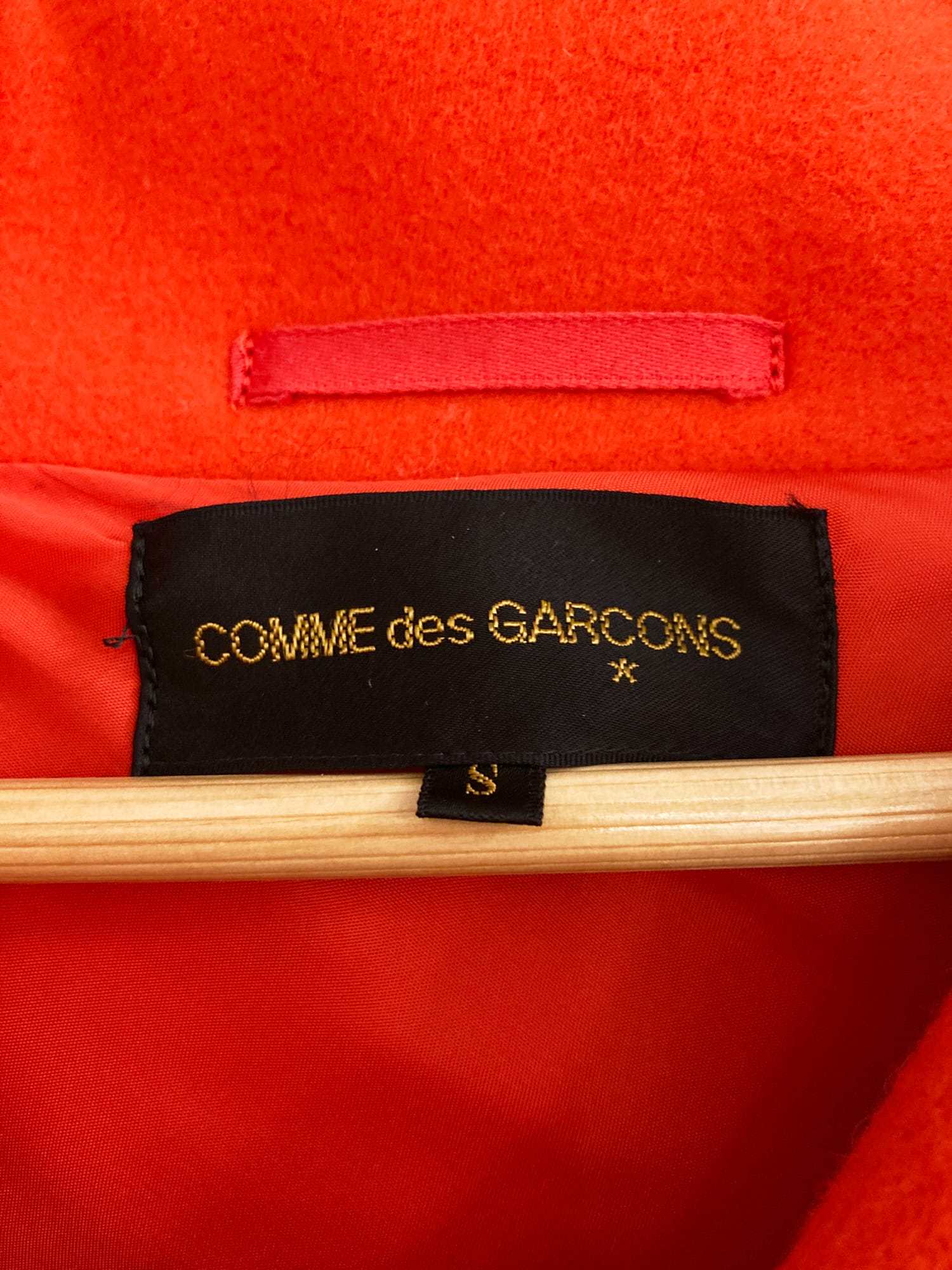 Comme des Garcons winter 1991 orange wool melton oversized dolman sleeve jacket