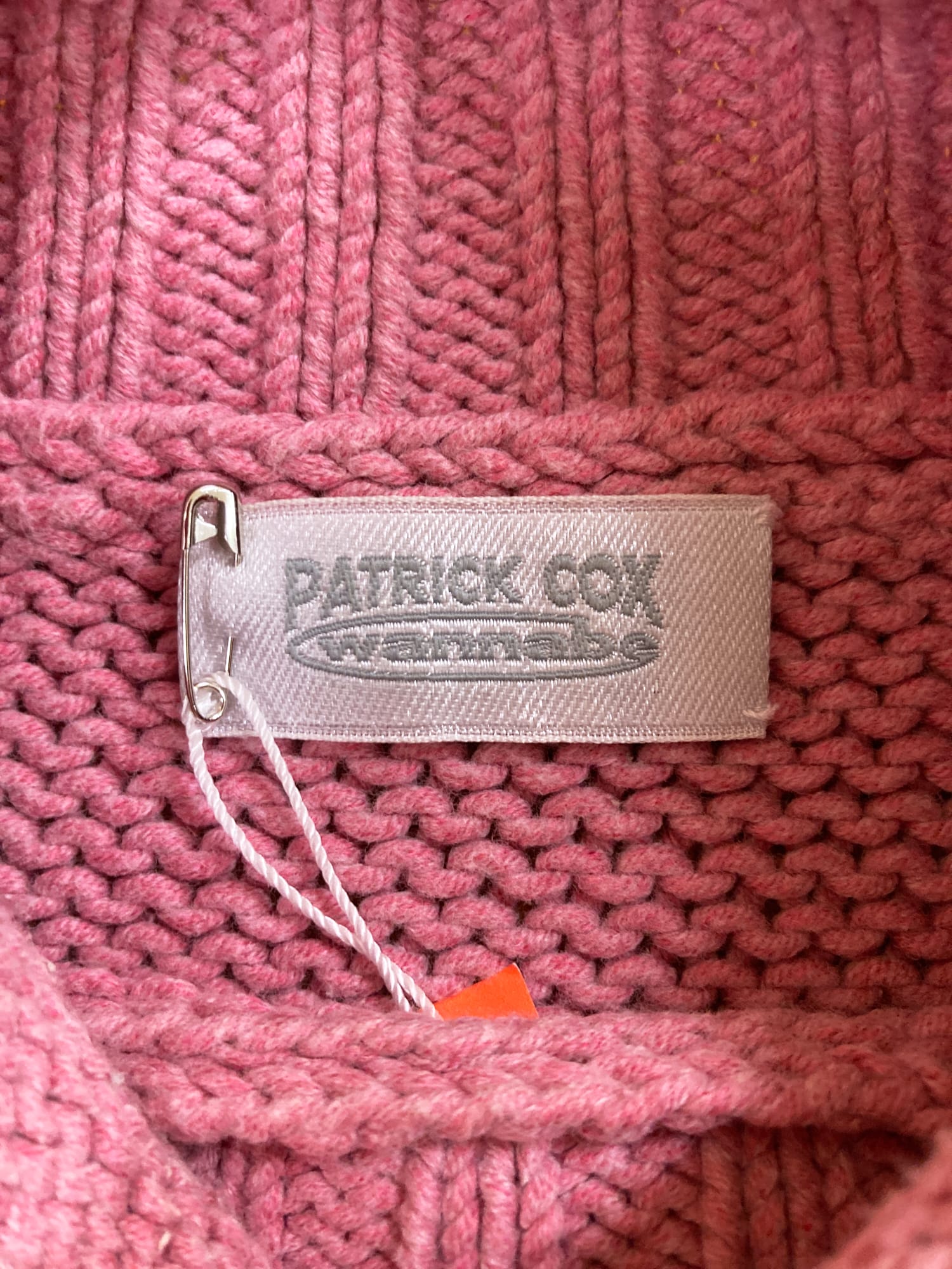 Patrick Cox Wannabe pink cotton blue and white flower mock neck jumper