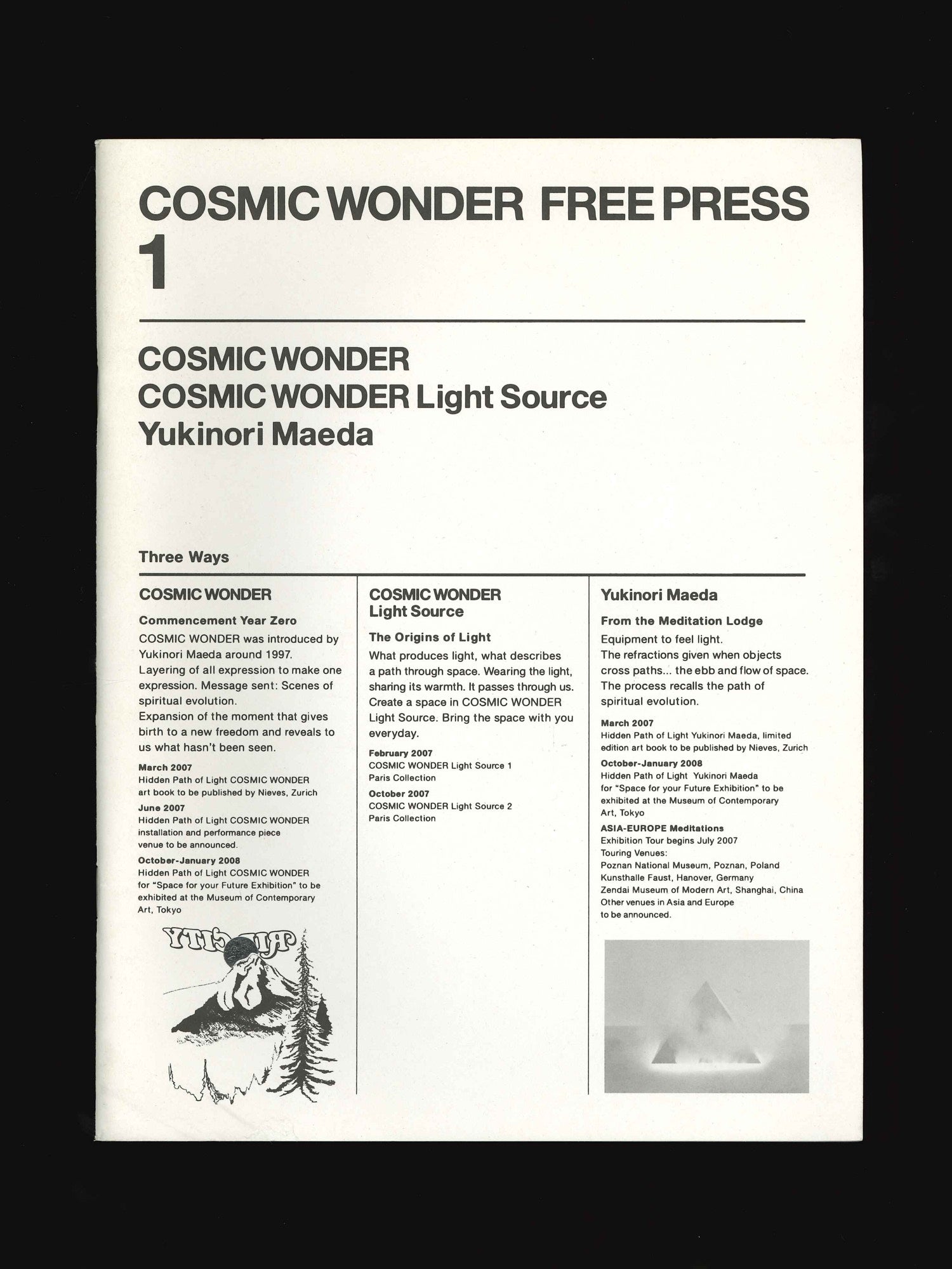【新品 希少】COSMIC WONDER FREE PRESS 1 Cosmic Wonder pink t-shirt with print of 'Cosmic Wonder Free Press